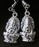 Серьги Ганеша, черненый металл, 4 см