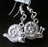 Серьги Улитка, черненый металл, 4 см