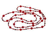 Бусы redrobe "Морозная ягода", коралл, гранат, стекло, 124 см