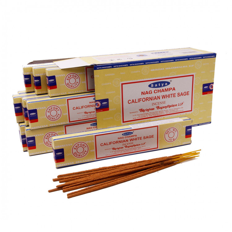Благовония Satya Nag Champa Californian White Sage Incense Калифорнийский белый шалфей, 15 гр