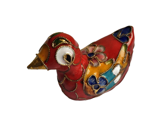 Фигурка "Утка мандаринка красная", клуазоне, 5 см