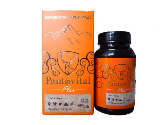 Порошок пантов марала с грибом рейши, Pantovital, 120 капсул