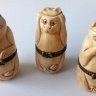 Шкатулки "Три кота" не вижу, не слышу, не говорю, натуральная кость, 7 см