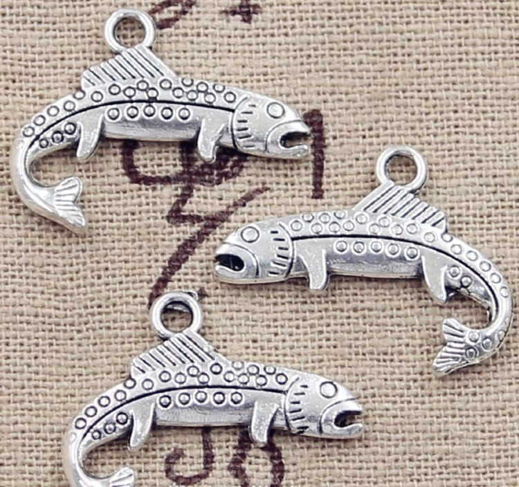 Рыба для украшений, черненый металл, 24Х18 мм