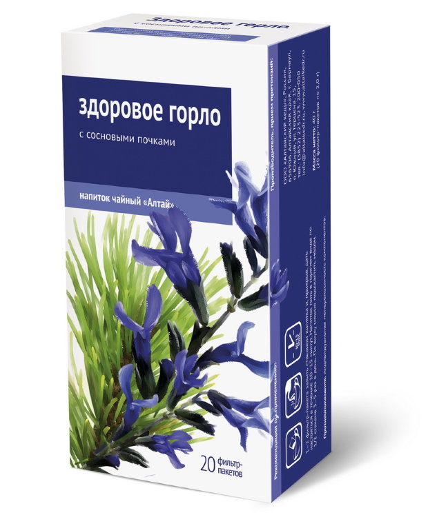 Чайный напиток Алтай "Здоровое горло. С сосновыми почками", 20 ф/п
