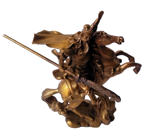 Фигурка Гуань Гун на коне, бронза, 16 см